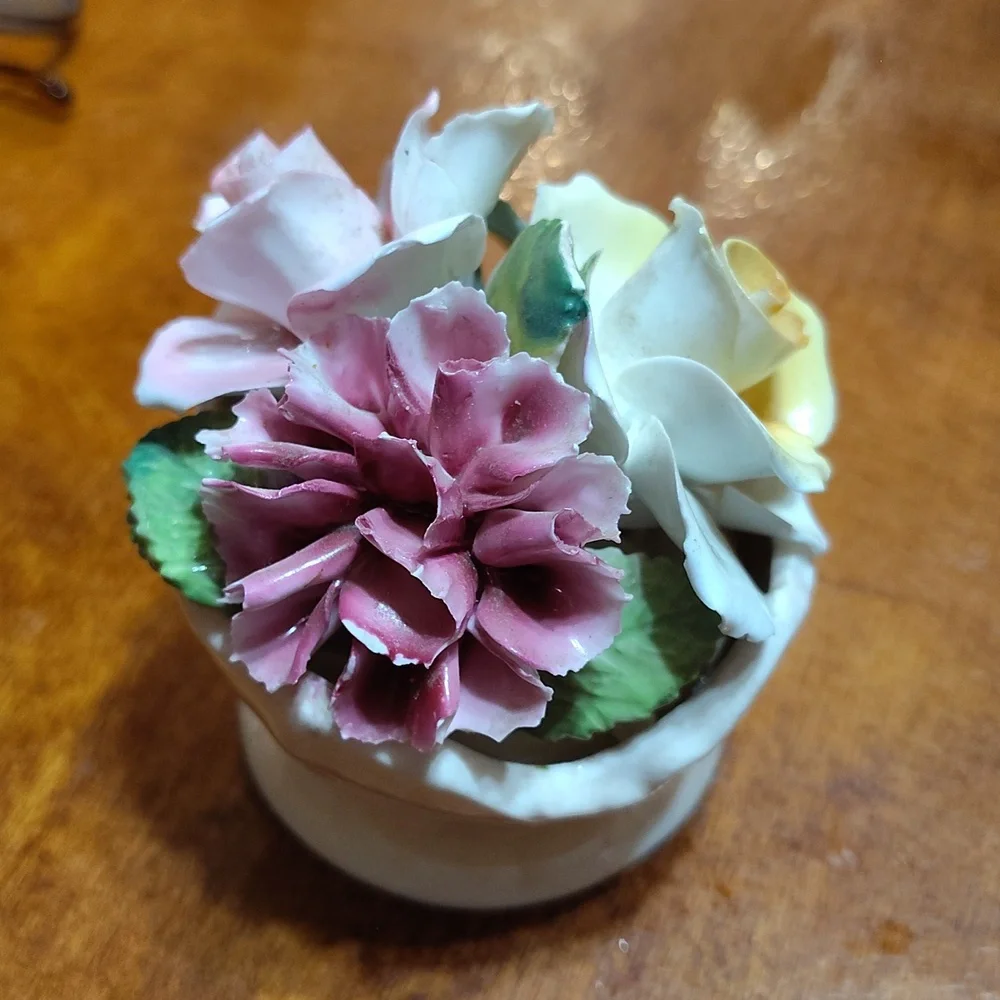 Stafford Porcelain Floral Cluster in White, Pink, Cream, and Green